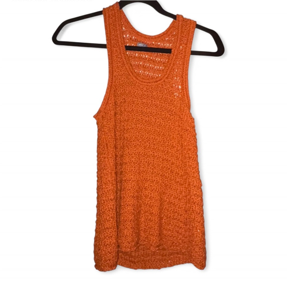 Orange Knit Tank Top
